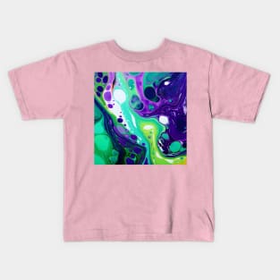 Neon Pulse: A Vivid Play of Color in Abstract Art Kids T-Shirt